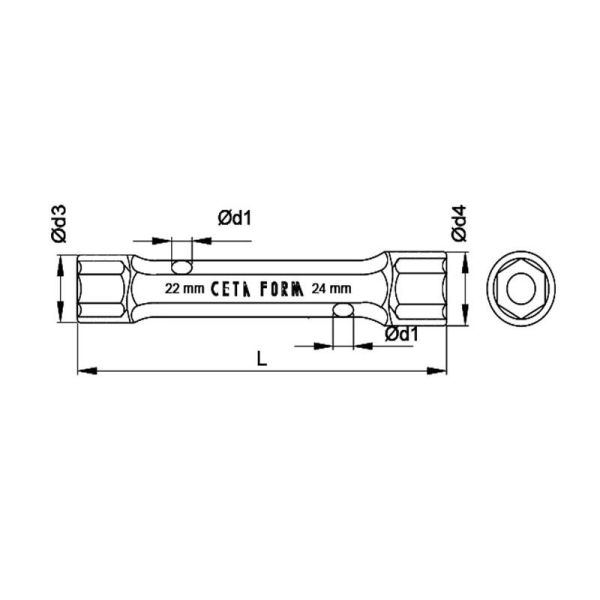 CETA FORM Kovan İki Ağız Anahtar Dövme 22x24 mm