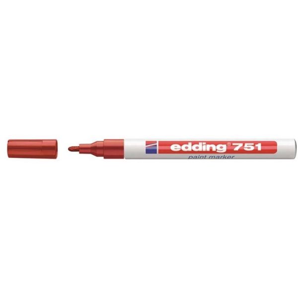 Edding 751 Tam Örtücü Boya Markör Kalemi 1-2mm - Kırmızı