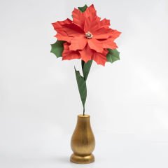 Altın Renkli Vazosunda Atatürk Çiçeği