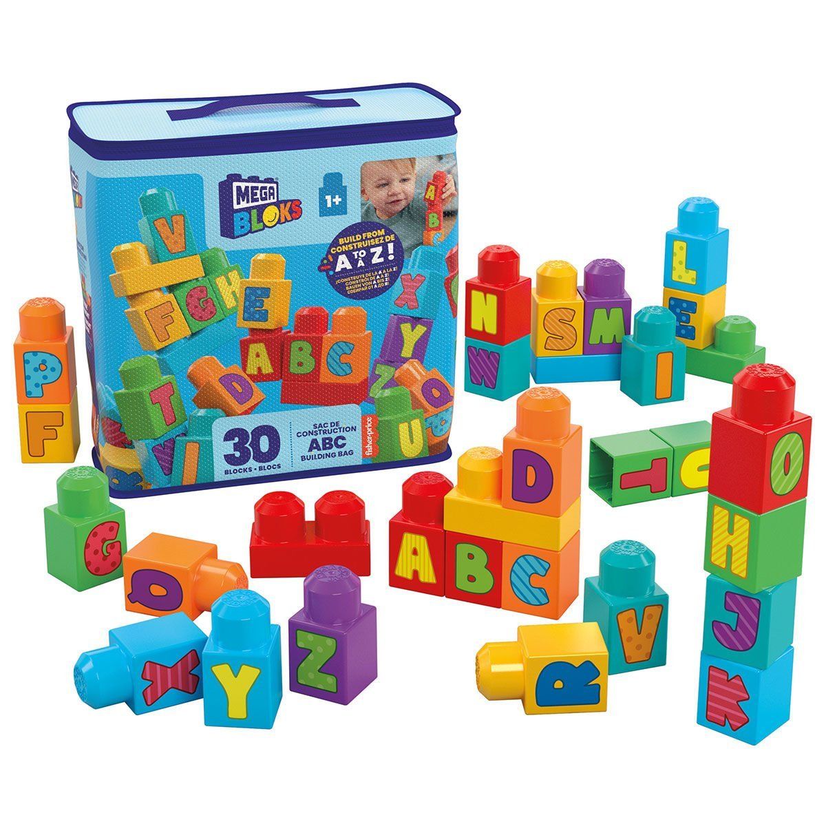 HRR60 Mega Bloks Alfabeli Blok Çantası 30 parça +1 yaş