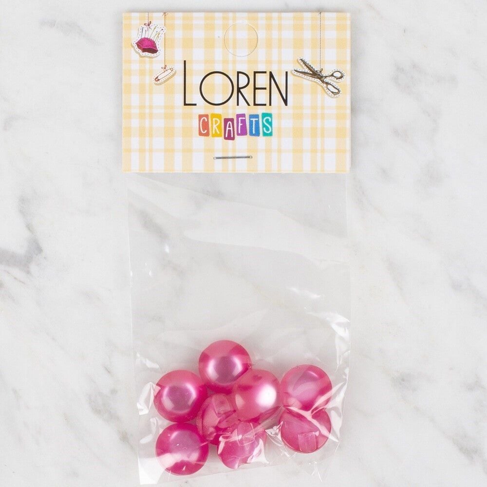 Loren Crafts 8 li Koyu Pembe Düğme - 51