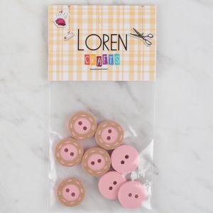 Loren Crafts 8 li Pembe Düğme - 293