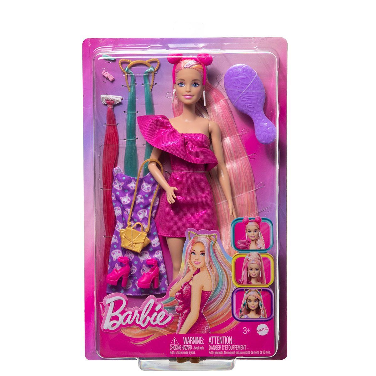 JDC85 Barbie Upuzun Muhteşem Saçlı Bebekler Pembe Saçlı Bebek