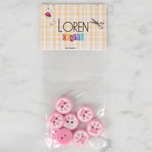 Loren Crafts 8 li Pembe Pati Düğme - 615