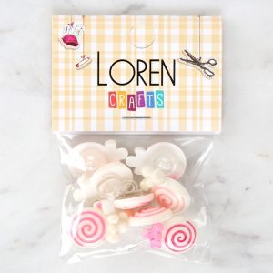 Loren Crafts Pembe 8'li Düğme - 3025