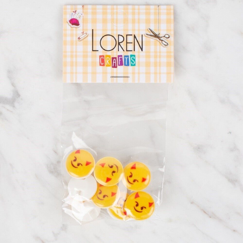 Loren Crafts 8 li Sarı Düğme - 668