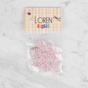 Loren Crafts 8 li Şefaf Pembe Düğme - 33