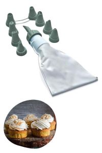 9 Başlıklı Pasta Süsleme Krema Torbası Dekoratif Kek Krema Poşeti