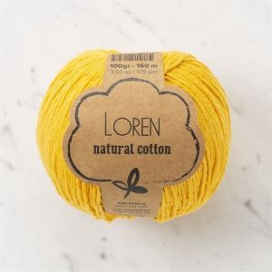 Loren Natural Cotton Hardal Sarı El Örgü İpi - R002 - 33919