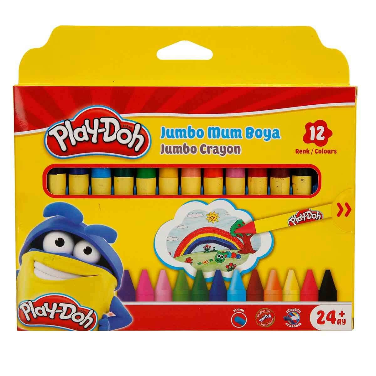 Play-Doh Silinebilir Jumbo Crayon Mum Boya 12 Renk