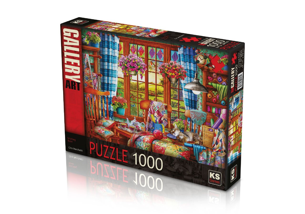 KS Puzzle 1000 Parça Stitching Room Dikiş Odası