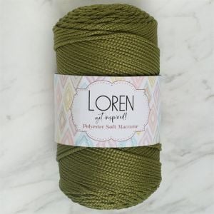 Loren Polyester Soft Macrame Yeşil El Örgü İpi - LM010 - 34429