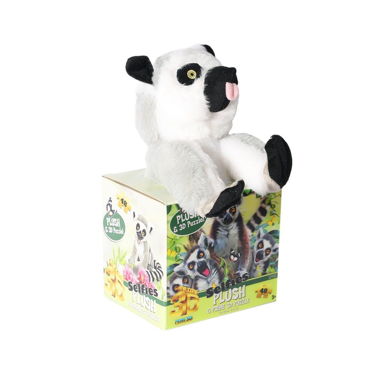 PRM 15801 Prime 3D Lemur Peluş ve Selfie 48 Parça Puzzle