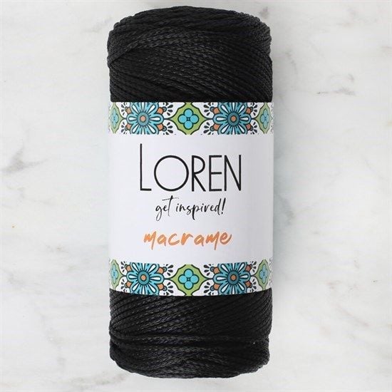 Loren Macrame Siyah El Örgü İpi - RM 001 - 34323