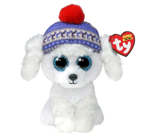 Ty Beanie Boos Bereli Beyaz Peluş Köpek Sleighbell 18 cm