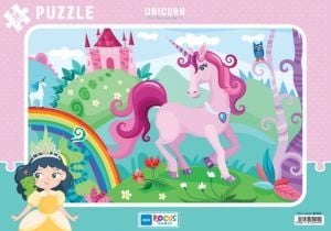 Blue Focus Unicorn (Tek Boynuzlu At) - Puzzle 30 Parça