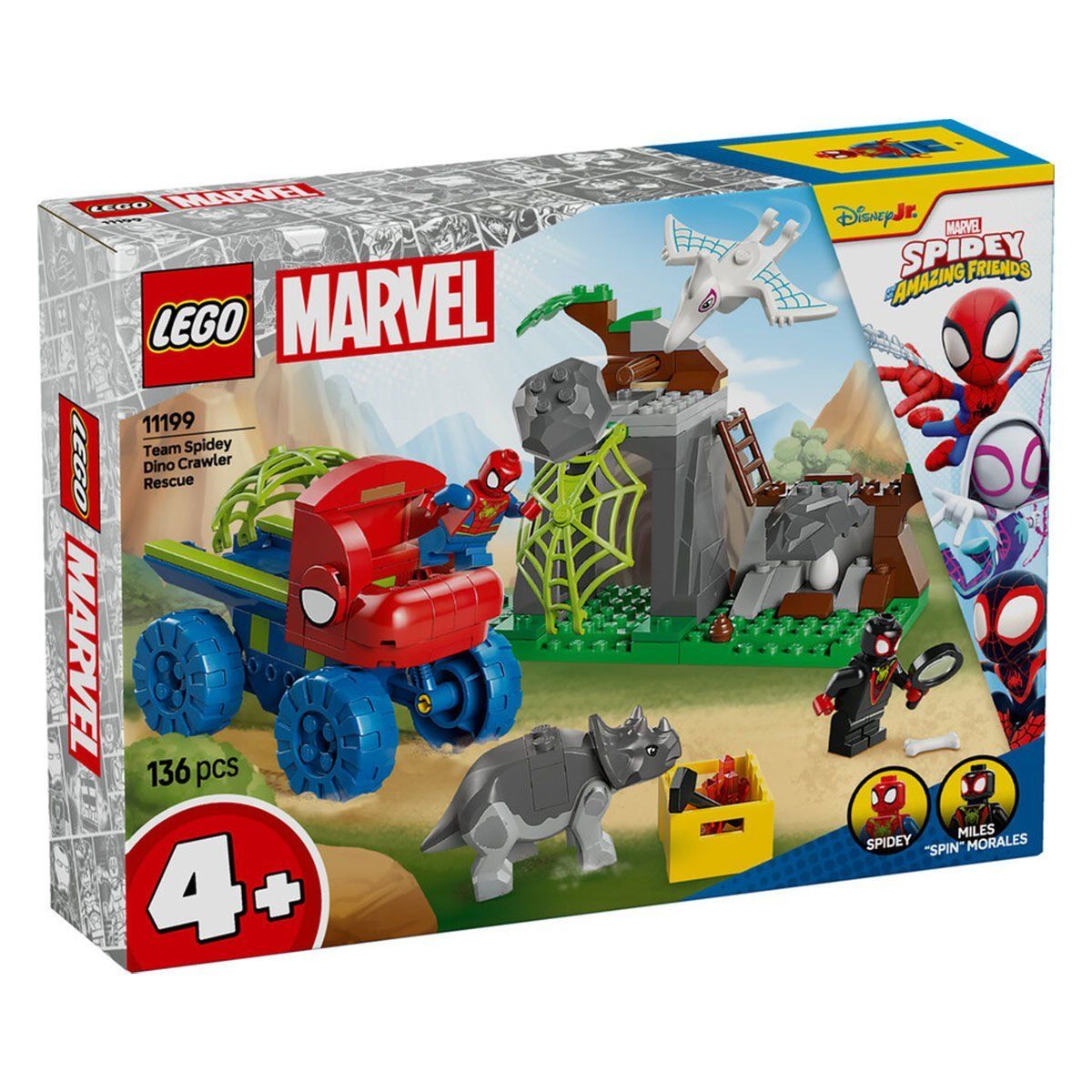 11199 Lego Marvel Spidey-Spidey Ekibi Dinozor Kamyonlu Kurtarma 136 parça +4 yaş