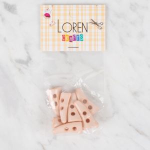 Loren Crafts 8 li açık pembe çoban düğme - 139