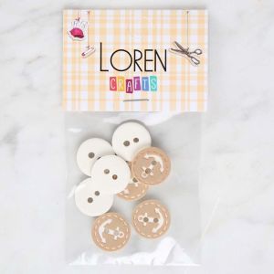 Loren Crafts 8'li Çapa Düğme Bej - 0357