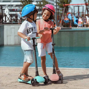 Let's Ride Two Işıklı Katlanabilir 3 Tekerlekli Scooter Bej