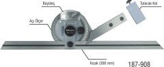 Mitutoyo 187-106 / Mercekli Üniversal Açı Ölçerler için Kızak 150 mm