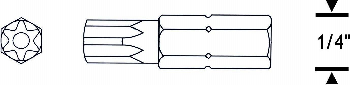 DELİKLİ TORX BİTS UÇ T7 25mm