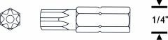 DELİKLİ TORX BİTS UÇ T9 25mm