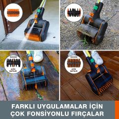 WORX WG441E 20Volt 4.0Ah. Li-ion Tek Akülü 165MM Profesyonel Çok Amaçlı Şarjlı Zemin Fırçası