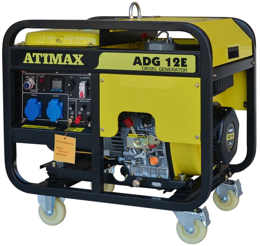 ATIMAX ADG12E3 10,0 KVA, TRİFAZE, DİZEL KAPALI KASA, MARŞLI, JENERATÖR