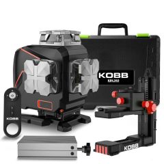 KOBB KBL36G Profesyonel Li-ion Şarjlı 4X360⁰ LCD Ekran Otomatik Hizalamalı Yeşil Çapraz Çizgi Lazer Distomat + Uzaktan Kumanda + Taşıma Çantası