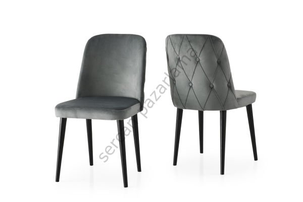 7414 - Loft Sandalye - Gri/Siyah
