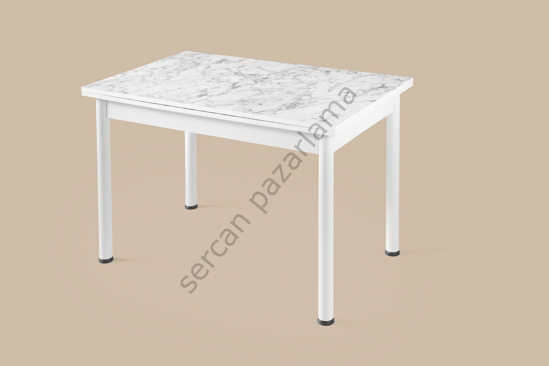 1156 - Smart Masa 70x110  - Beyaz Mermer/Beyaz