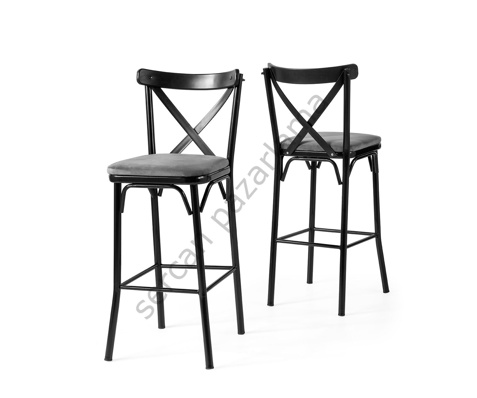 2365 - Eylül Bar Sandalyesi - Siyah/Gri