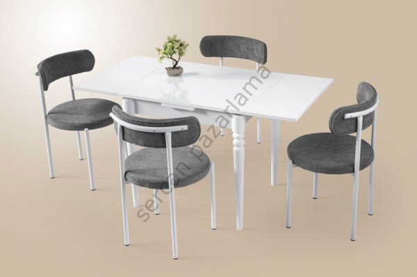 1225-2321 - Pınar Masa Sandalye Takımı - Beyaz