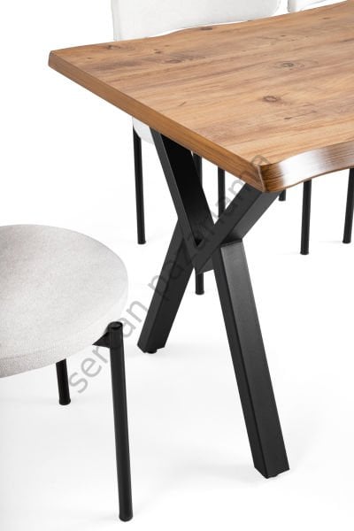 1057-2329 - Koza Masa Sandalye Takımı - Çam/Siyah