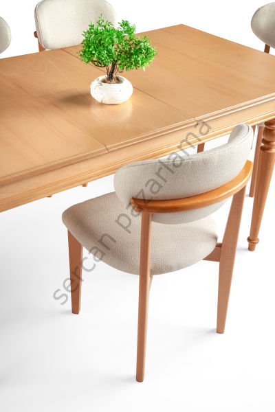 7112-2021 - Elegant Masa Sandalye Takımı - Naturel