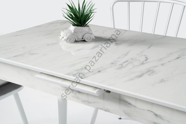 1273-2305 - Melisa Masa Sandalye Takımı - HighGloss Marmo/Beyaz