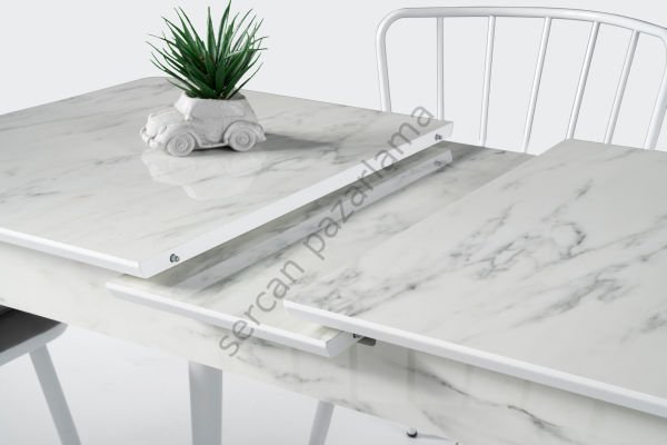 1273-2305 - Melisa Masa Sandalye Takımı - HighGloss Marmo/Beyaz
