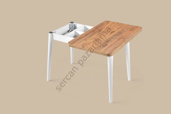 1332-2382 - Rüya Masa Sandalye Takımı - Çam/Beyaz
