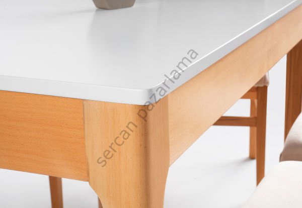 1361-2052 - Açelya Masa Sandalye Takımı - Beyaz/Naturel