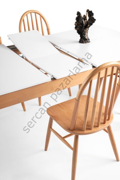1367-2046 - Vizyon Masa Sandalye Takımı - Beyaz/Naturel