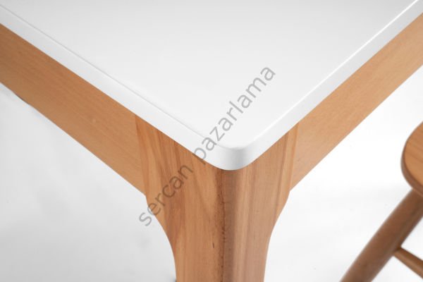 1367-2046 - Vizyon Masa Sandalye Takımı - Beyaz/Naturel