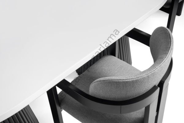 7138-2026 - Pelit Masa Sandalye Takımı - Beyaz/Siyah