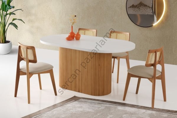 7132 - Asos Masa 90x160 - Beyaz/Naturel