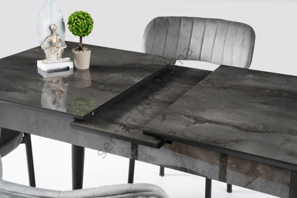 1272 - Melisa Masa 60x100 - HighGloss Irony/Siyah