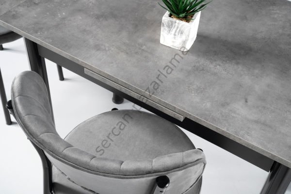 1204-2387 - Mini Smart Masa Sandalye Takımı - Gri/Siyah
