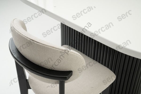 7133-2027 - Asos Masa Sandalye Takımı - Beyaz/Siyah