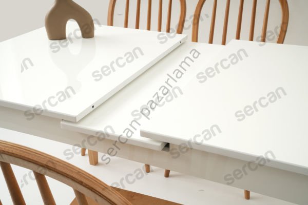 1262-2042 - Paris Masa Sandalye Takımı - Beyaz/Naturel