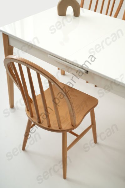 1262-2042 - Paris Masa Sandalye Takımı - Beyaz/Naturel