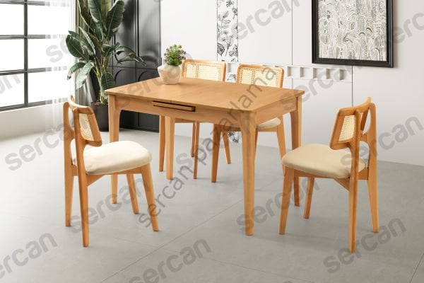 1269-2031 - Göksu Masa Sandalye Takımı - Kayın/Naturel